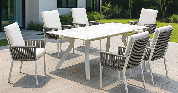 Hevea HPL Top Outdoor Dining Sets