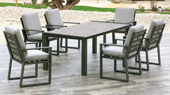 Hevea Stone Top Outdoor Dining Sets