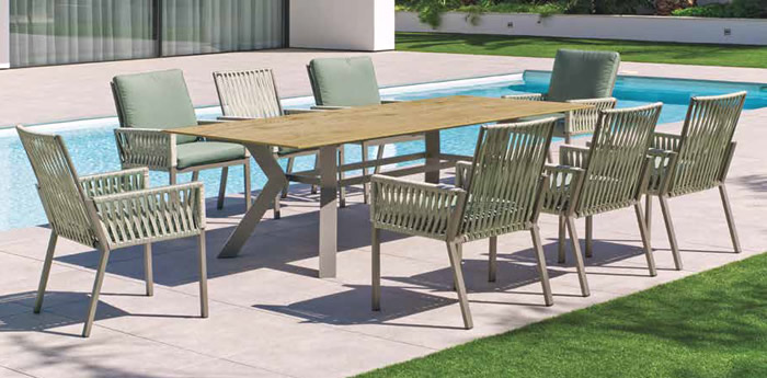 Hevea Stone Top Outdoor Dining Sets