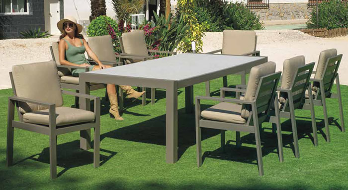 Hevea Stone Top Outdoor Dining Sets