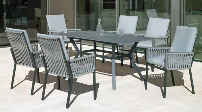 Hevea Stone Top Outdoor Dining Sets