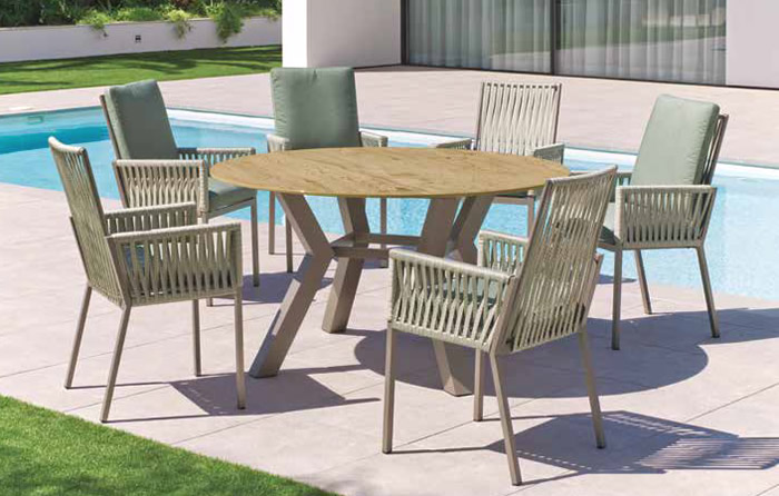 Hevea Stone Top Outdoor Dining Sets