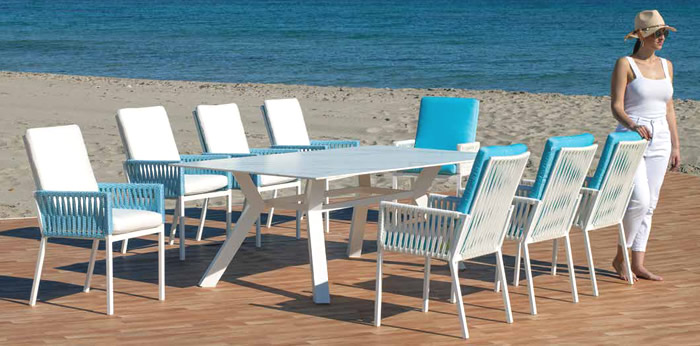 Hevea Stone Top Outdoor Dining Sets