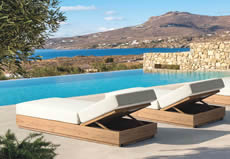 Java Sun Lounger Aluminium Teak Effect