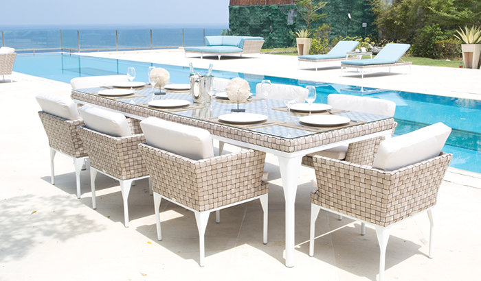 Skyline Design Brafta 220cm Table with 8 Armchairs