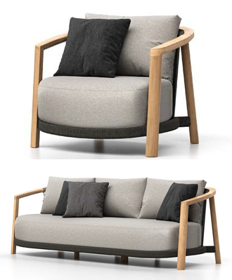 Luxury Lenis Armchair and rear of 3 seater