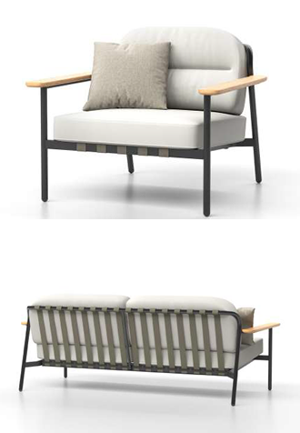 Luxury Lacus Armchair and rear of 3 seater